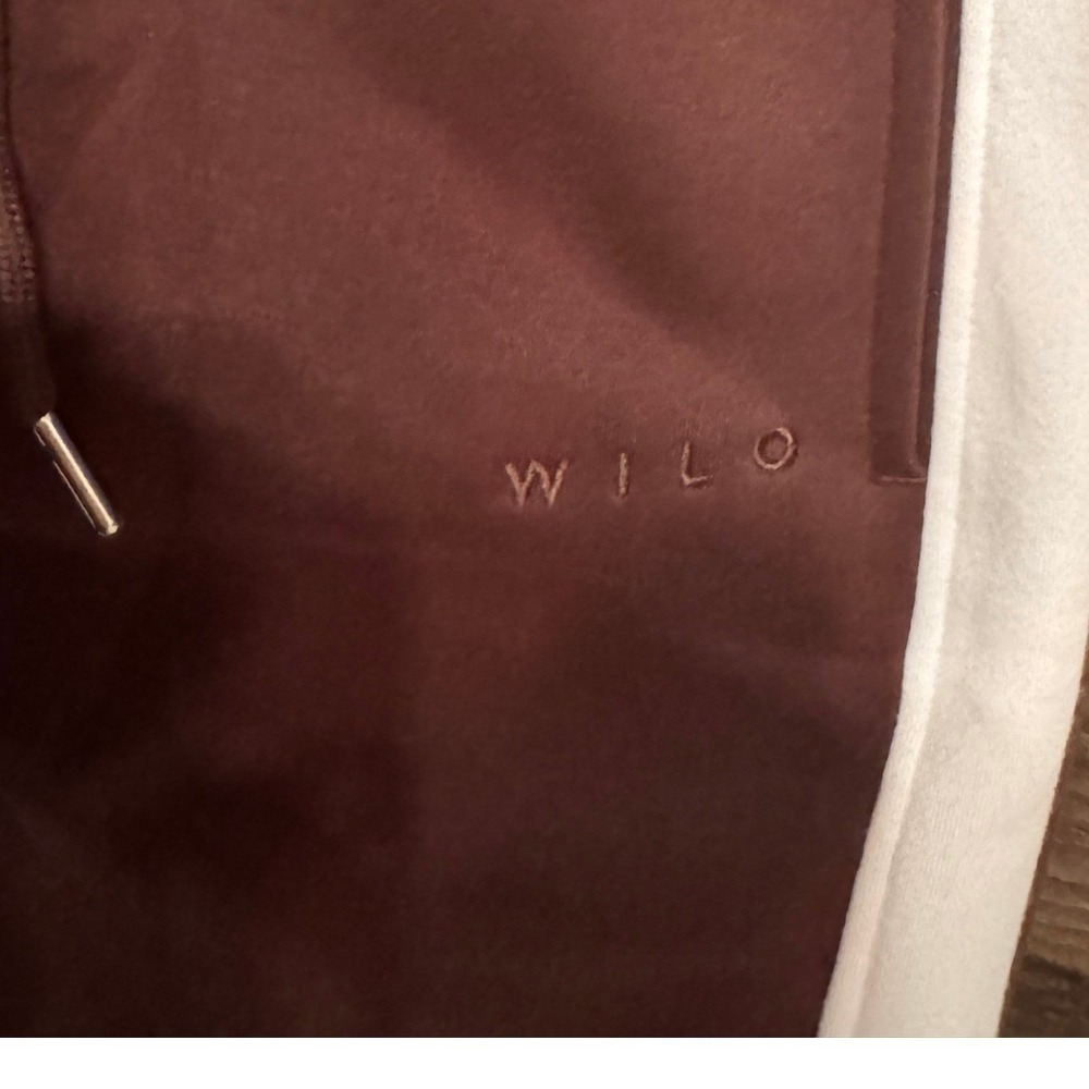 Wilo The Label Espresso Brown Wide Leg Side Stripe Sweatpants Small NWT - Picture 8 of 11